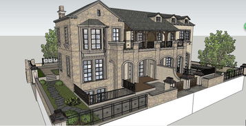 古典歐式獨棟大別墅風格聯(lián)排別墅SketchUp模型設計與應用